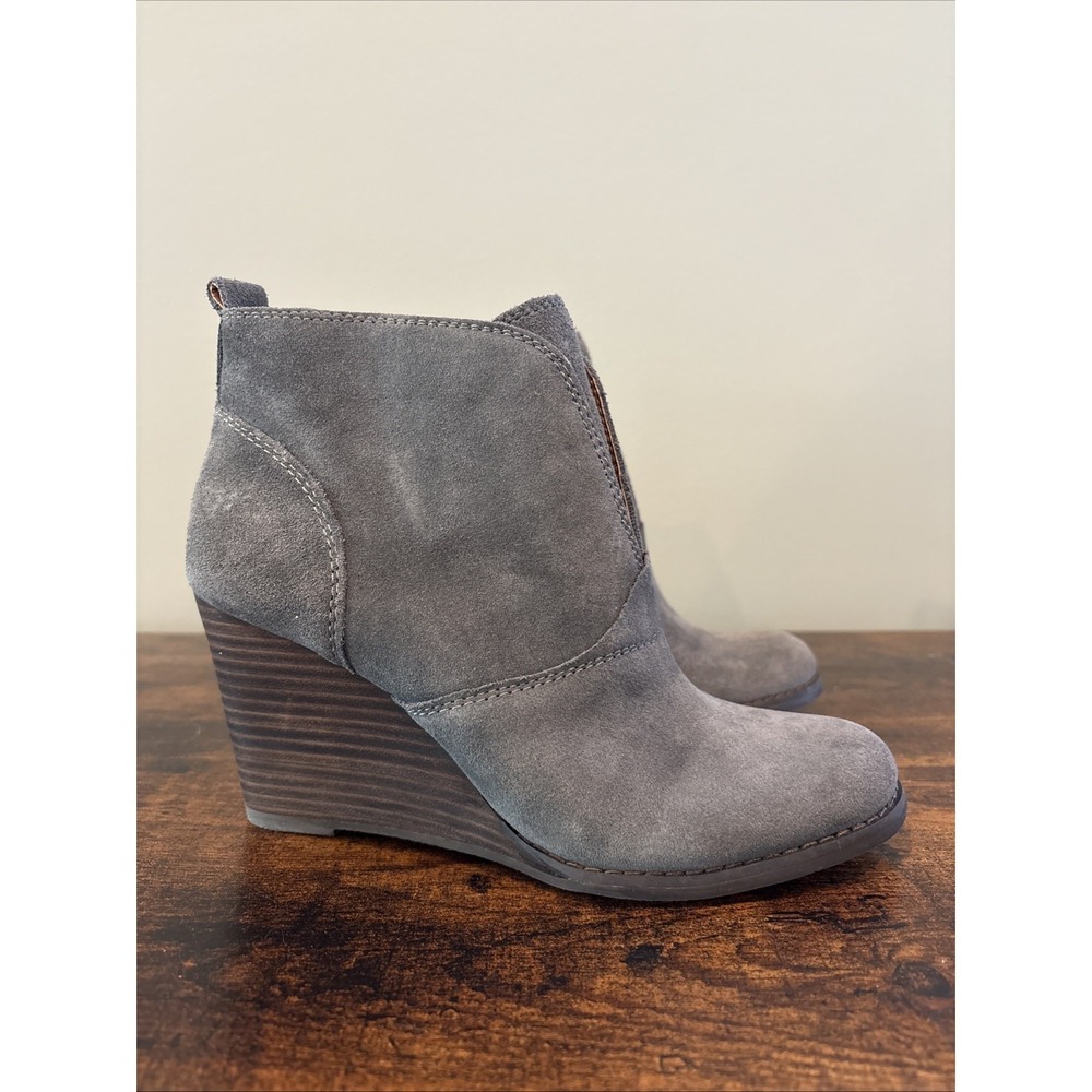 Lucky Brand Women's Zanta Bootie Ankle Boot storm Blue Gray size‎ 7.5